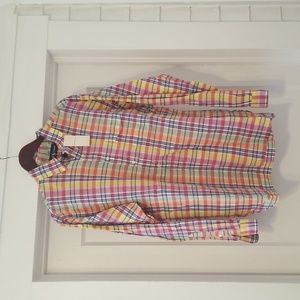 NWT RALPH LAUREN Multicolor button half down Shirt long sleeves OLD GREENW Men L